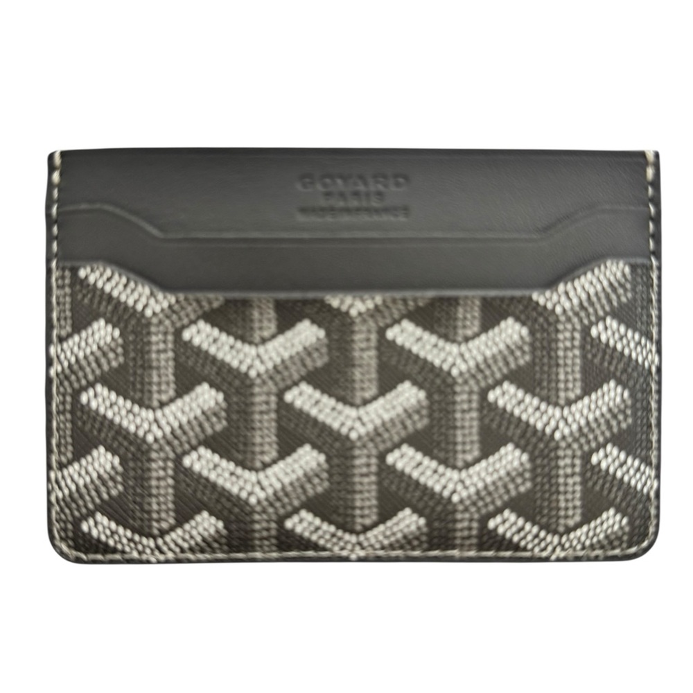 🆕 Goyard Style Goyardine Coated Canvas and Leather Saint Sulpice Card Holder 🆕